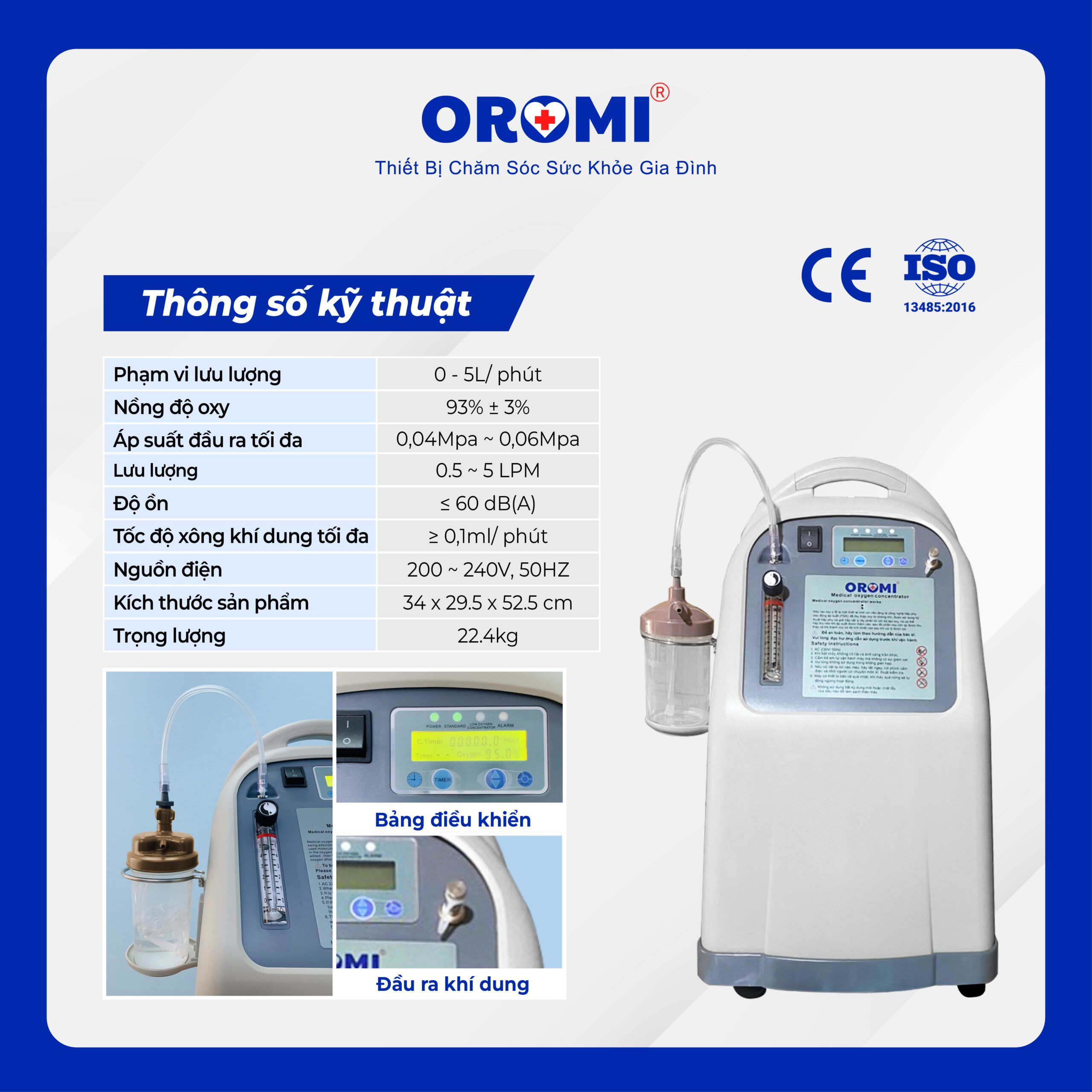 Máy tạo Oxy tích hợp xông khí dung OROMI JLO-590Si - Ảnh 4
