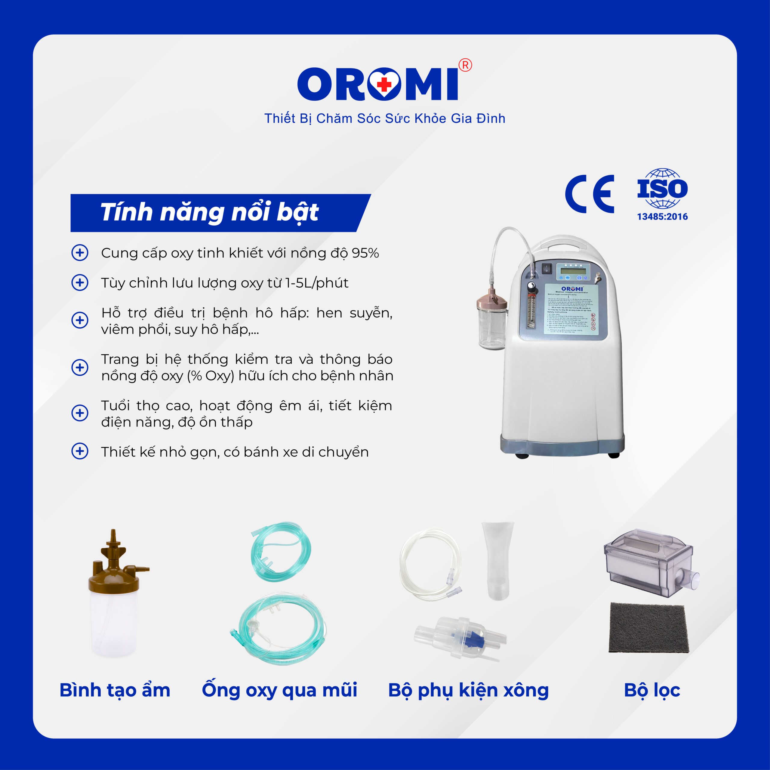 Máy tạo Oxy tích hợp xông khí dung OROMI JLO-590Si - Ảnh 5