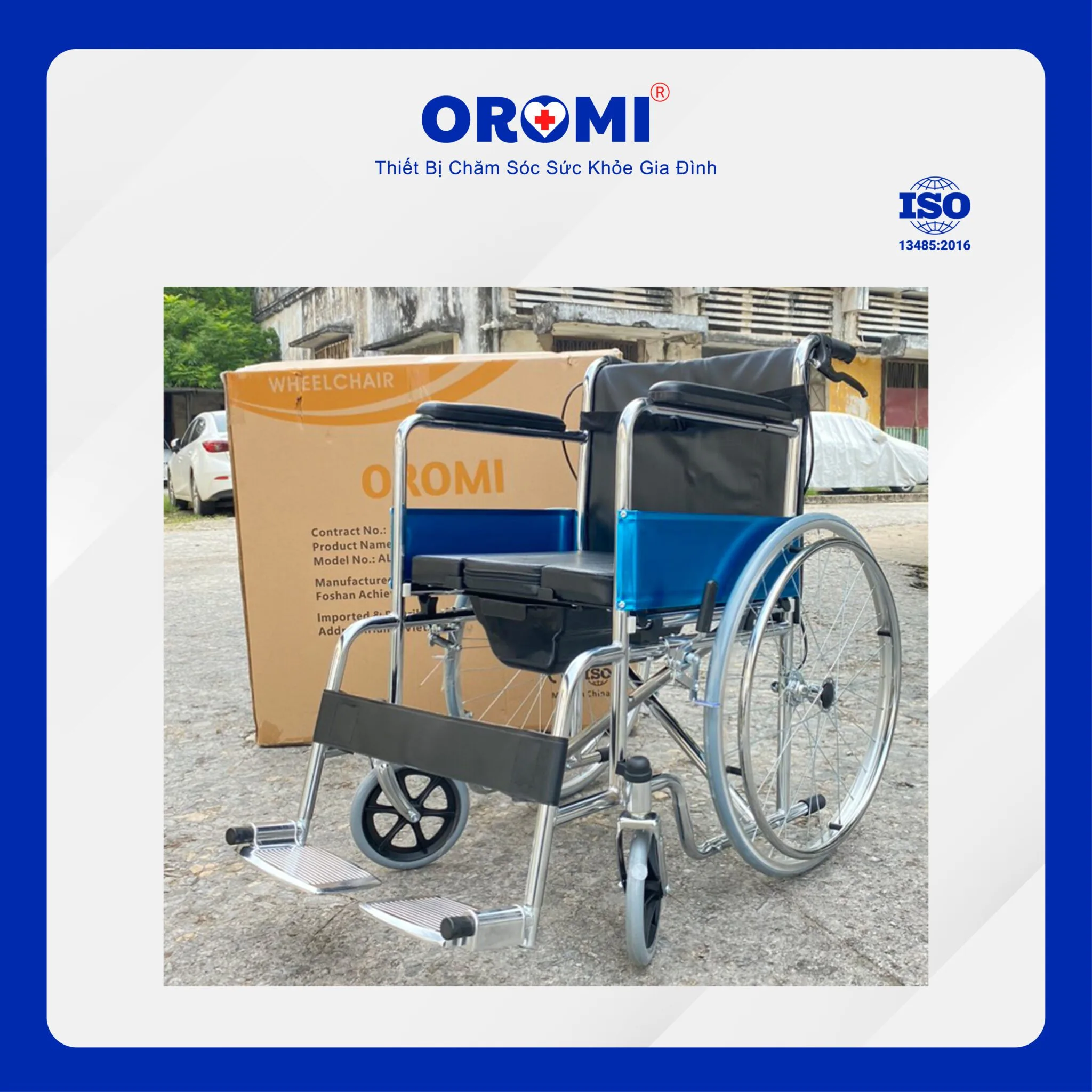 Xe lăn OROMI XL-958 có bô, có phanh tay