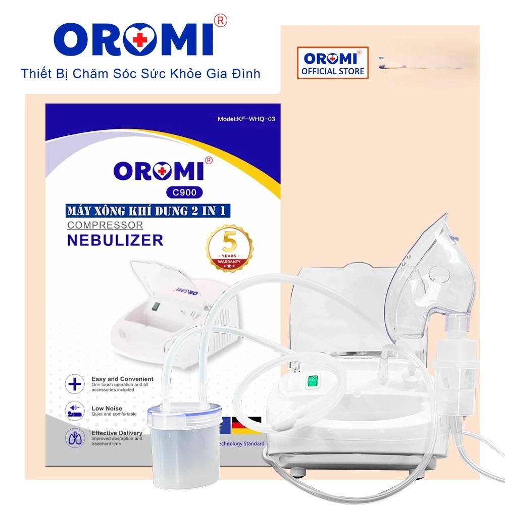 Máy xông khí dung và hút mũi Oromi C900