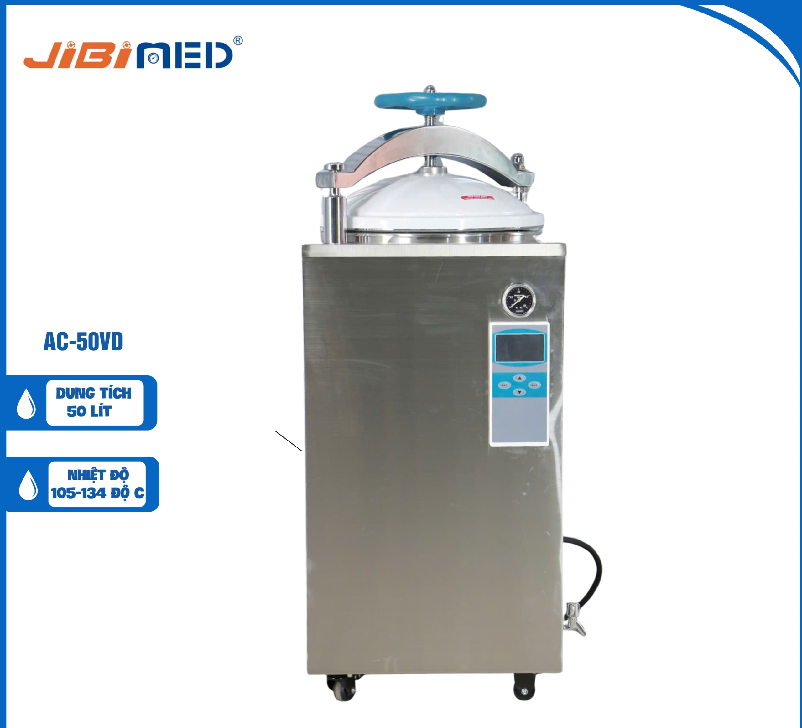 Nồi hấp tiệt trùng Jibimed AC-50VD (Có Sấy) | 50 Lít