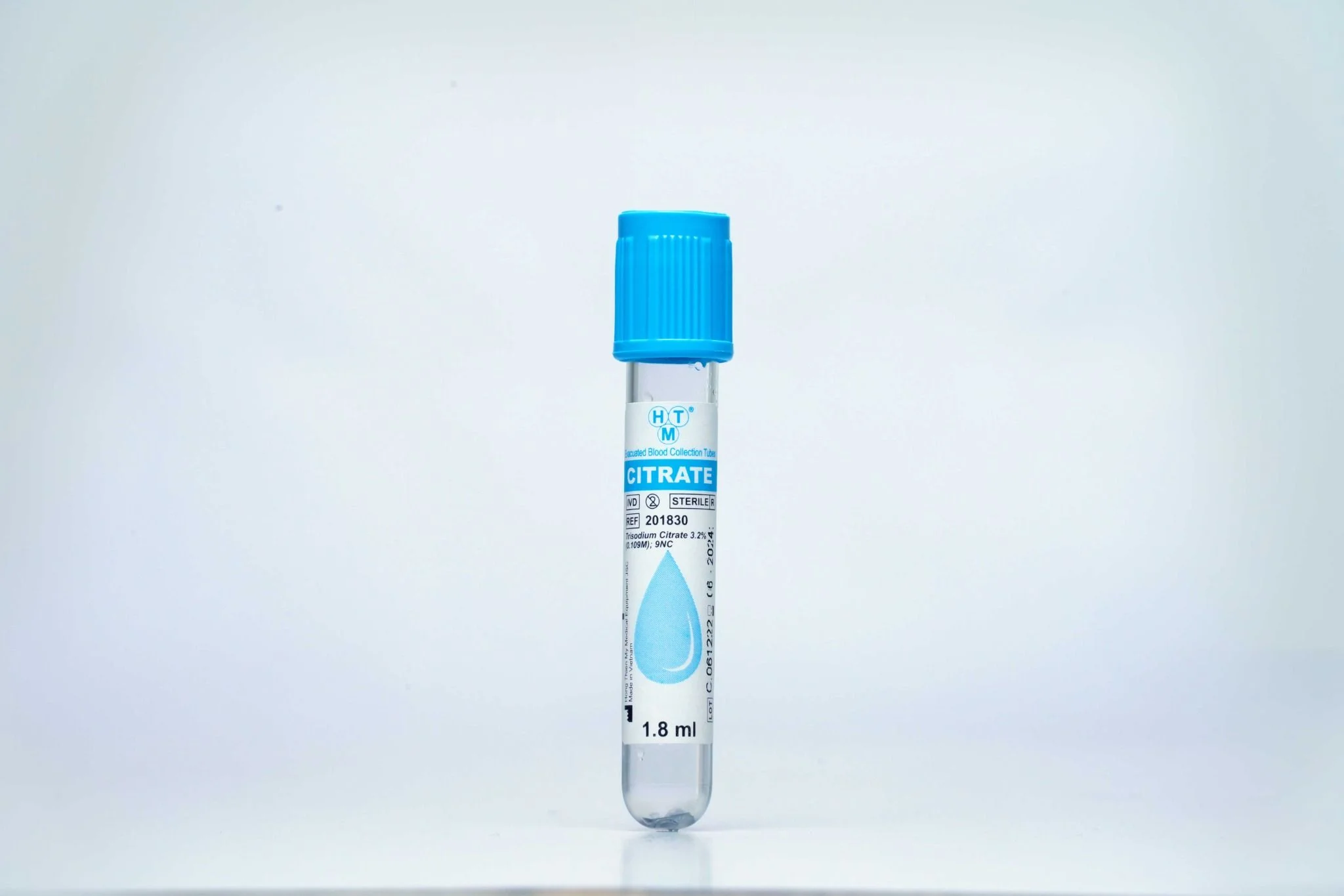 Ống Nghiệm Chân Không Citrate HTM (nắp xanh dương)