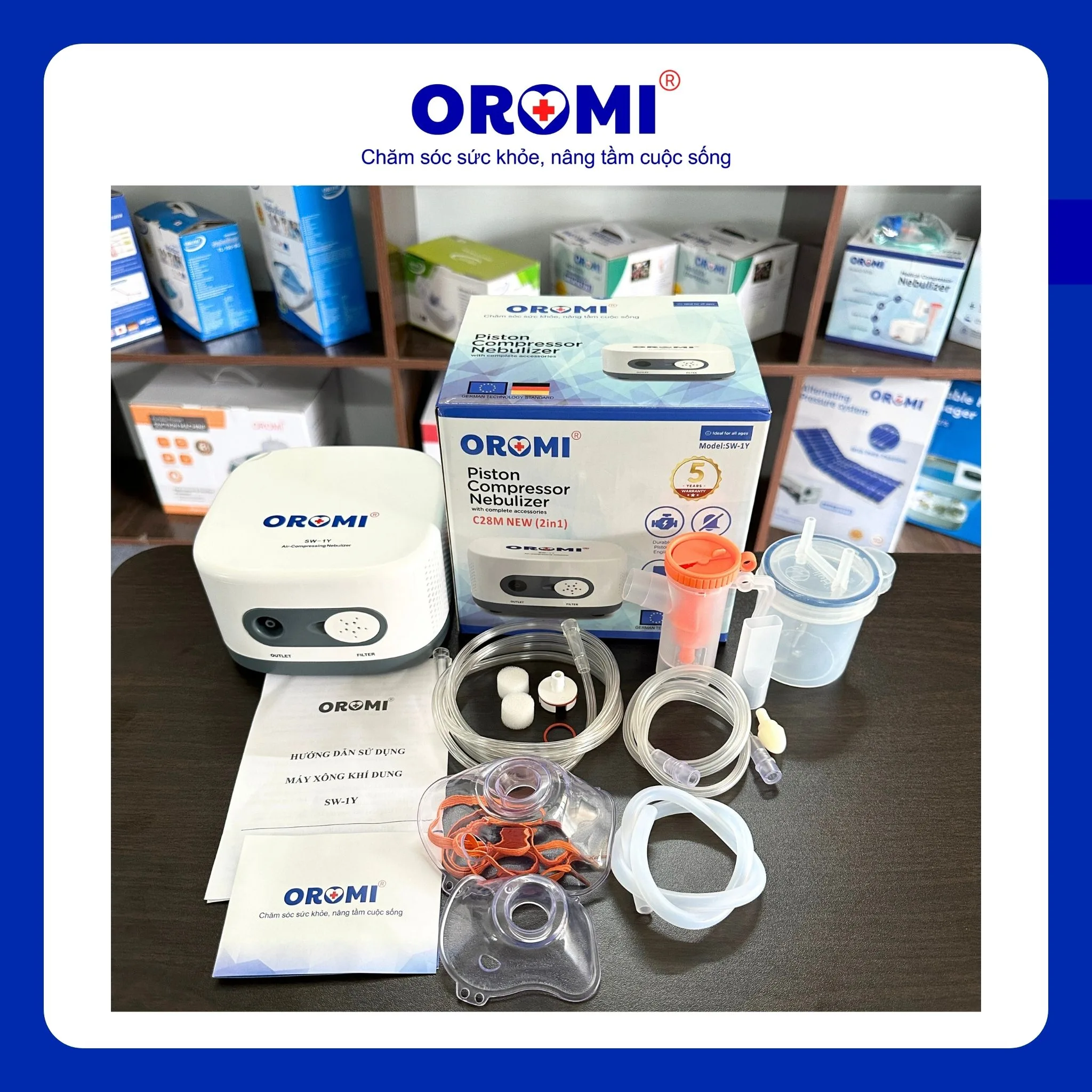 Máy xông khí dung và hút mũi OROMI C28M (SW-1Y) 2in1