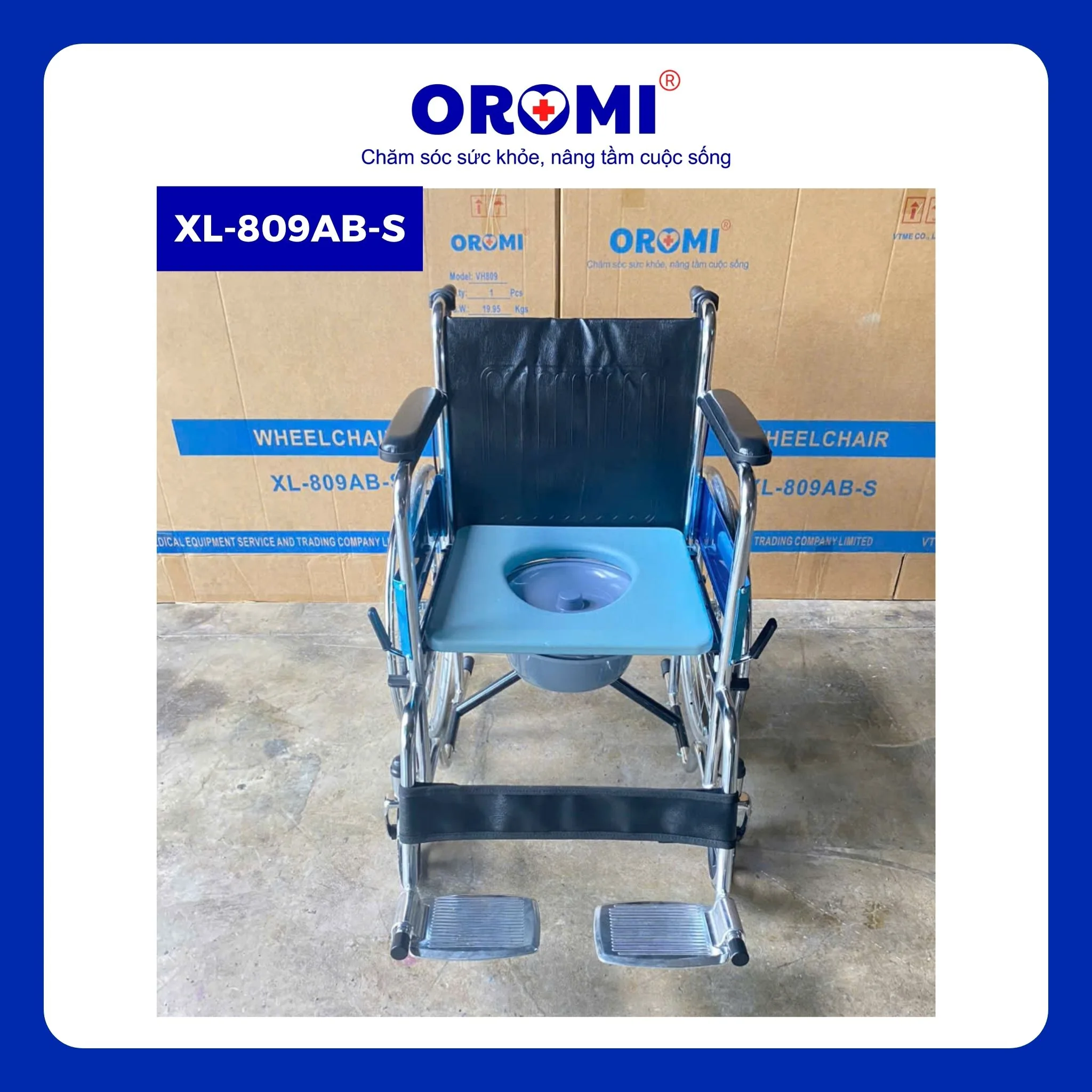 Xe lăn có bô, 2 lớp ghế OROMI XL-809A-S & XL-809AB-S - Ảnh 5