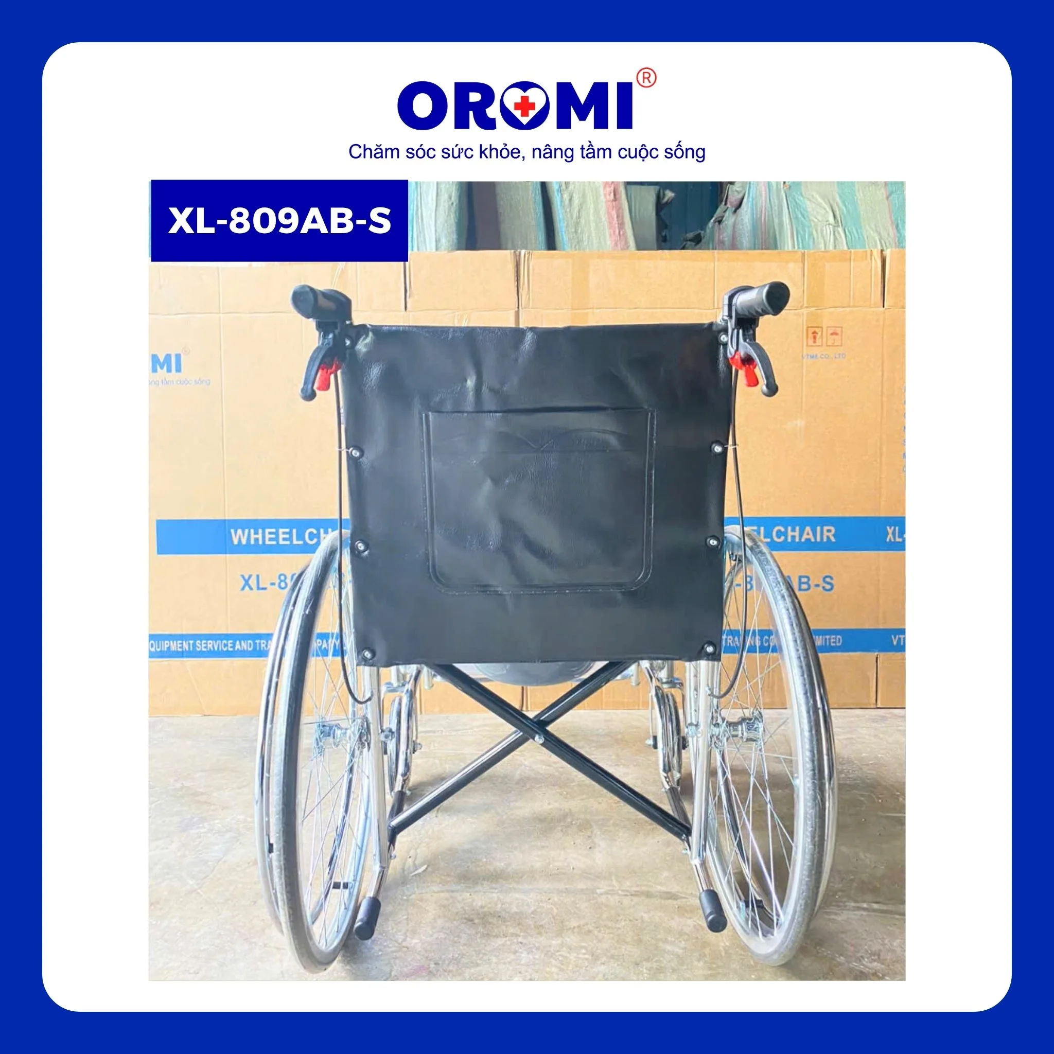 Xe lăn có bô, 2 lớp ghế OROMI XL-809A-S & XL-809AB-S - Ảnh 6
