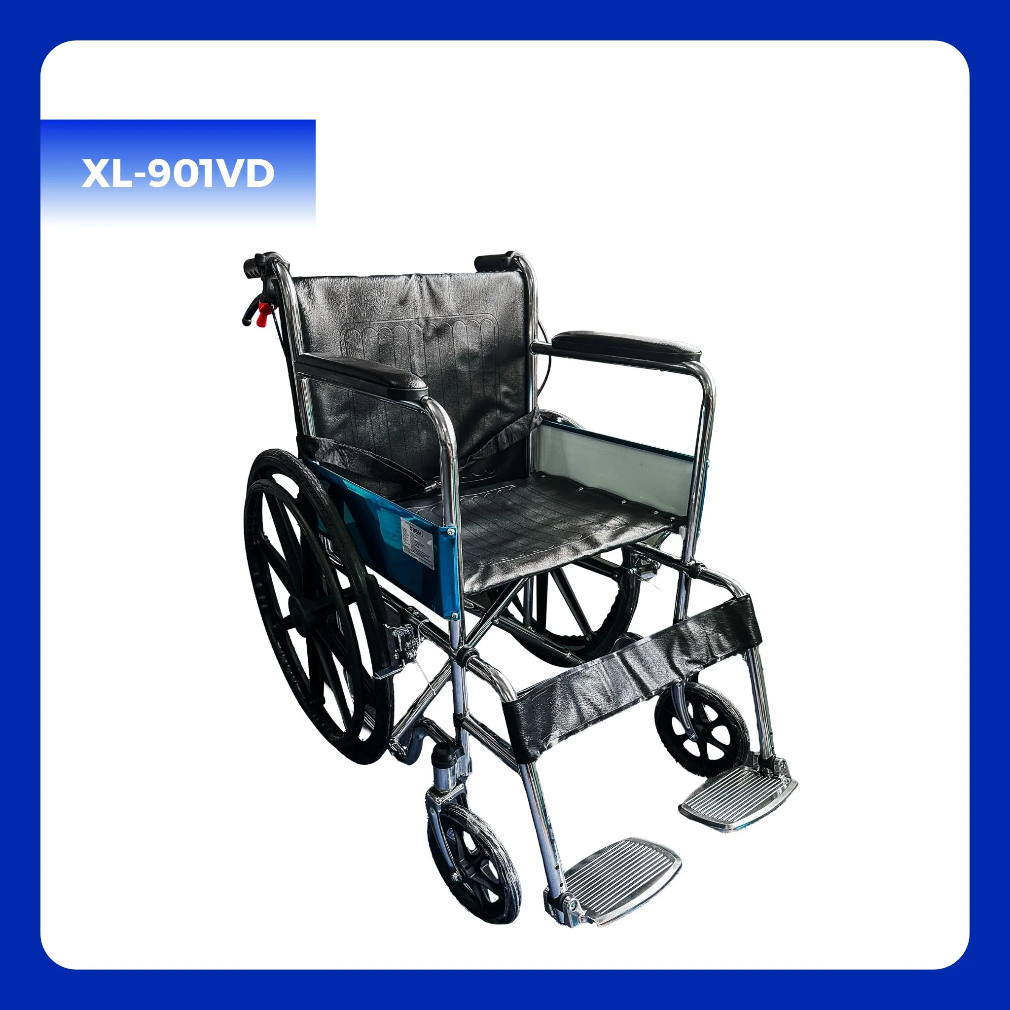 Xe lăn OROMI XL-901 vành đúc, ghế da, có phanh