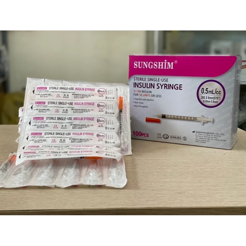 Bơm tiêm tiểu đường Insulin Sungshim Hàn Quốc ( 0,5ml; 1ml) - Ảnh 5