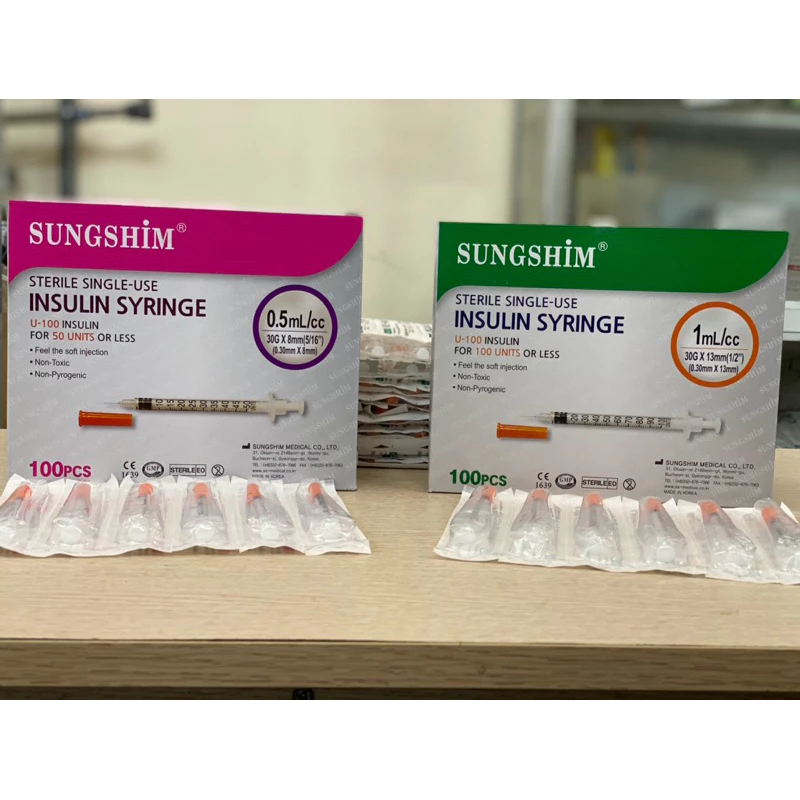 Bơm tiêm tiểu đường Insulin Sungshim Hàn Quốc ( 0,5ml; 1ml)