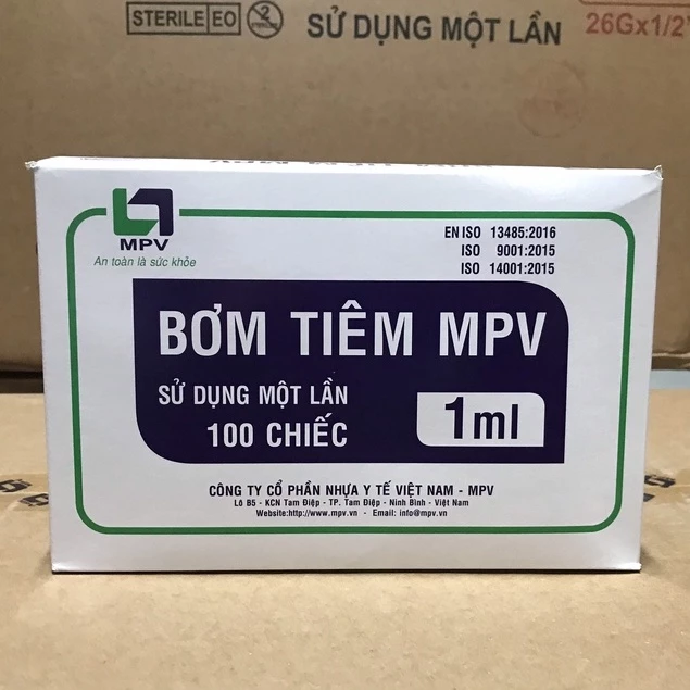 Bơm tiêm nhựa dùng 1 lần 1ml 26G MPV