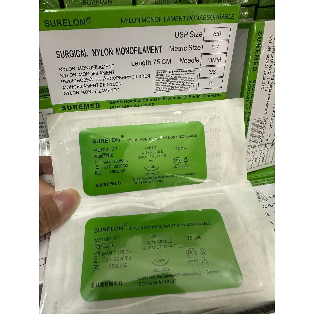 Chỉ khâu phẫu thuật không tiêu Surelon SUREMED các số 1/0, 2/0, 3/0, 4/0, 5/0, 6/0 - Ảnh 2