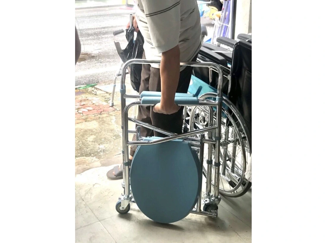 Ghế bô vệ sinh inox gấp gọn - Ảnh 4