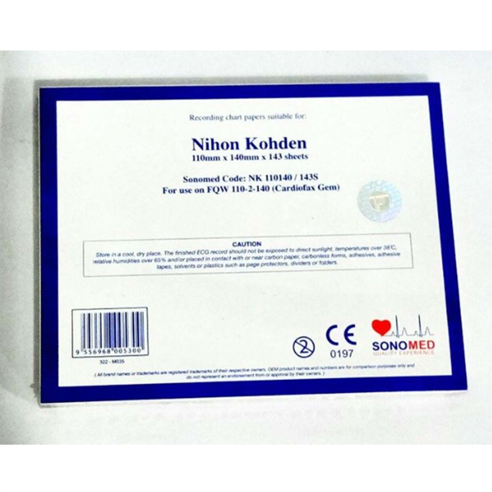 Giấy ghi điện tâm đồ 6 cần 110 x 140mm x 143 tờ (không dòng kẻ)