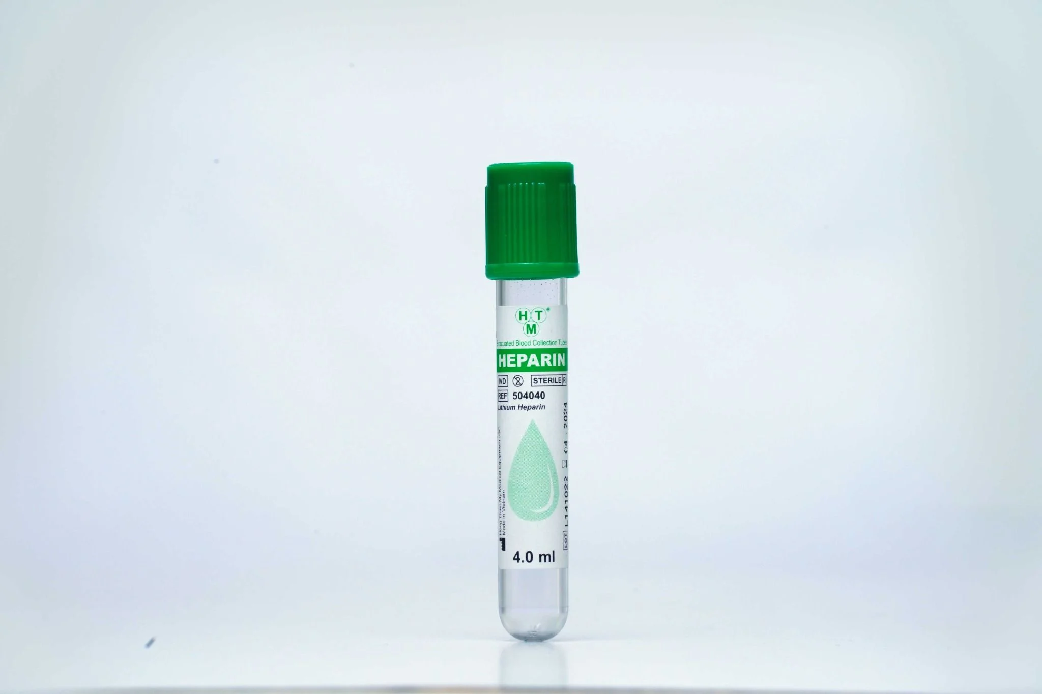 Ống Nghiệm Chân Không Heparin HTM ( nắp xanh lá)