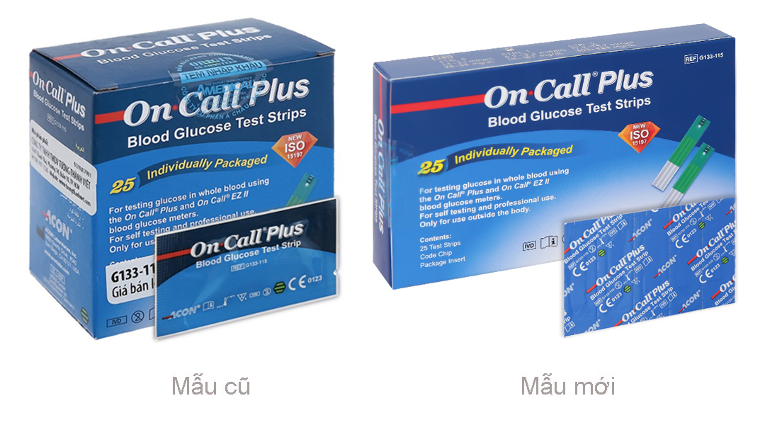 Que thử đường huyết Oncall Plus (hộp 25 que)