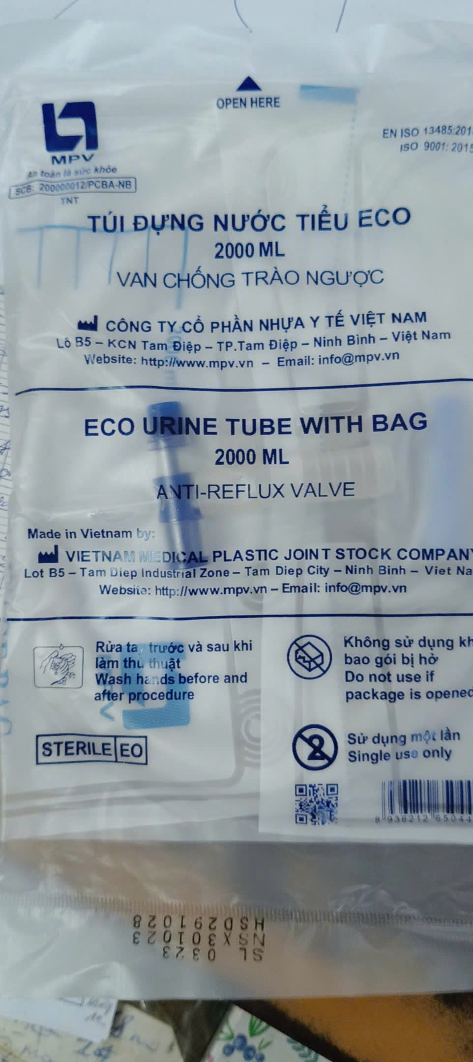 Túi đựng nước tiểu 2000ml ( khóa ngang, khóa dọc) - Ảnh 2